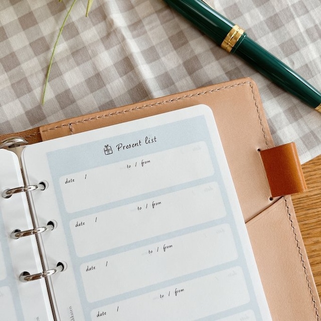 バイブルサイズ/プレゼントリストリフィル