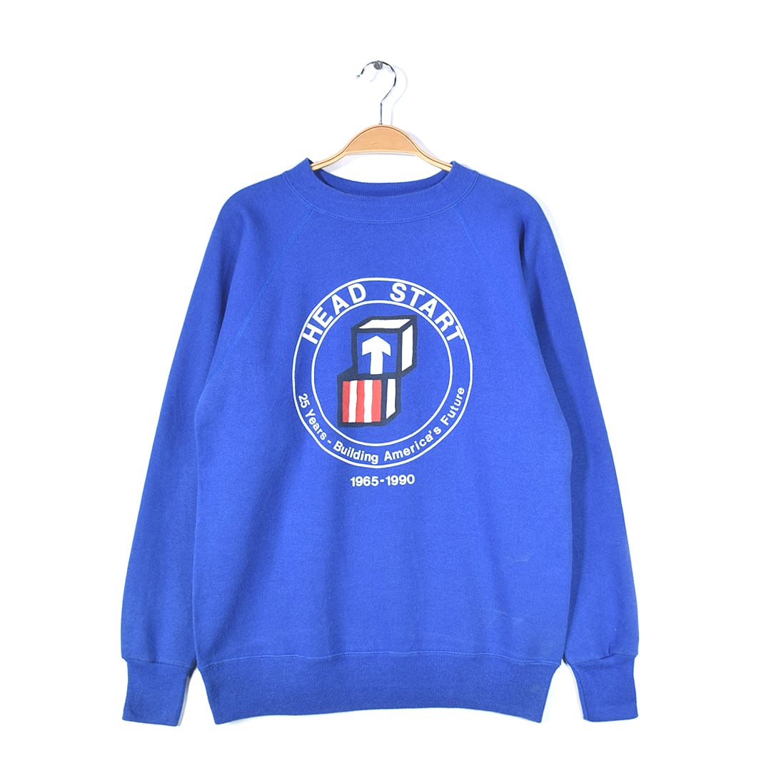 90s ULTRA SWEATS USA製 ヴィンテージスウェット ブルー HEAD START アメカジ メンズM 古着 @CF0881