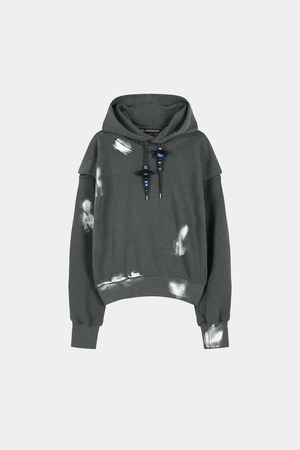 [ANDERSSON BELL] METALLIC PAINTED LAYERED HOODIE atb1472w(CHARCOAL) 正規品 韓国ブランド 韓国通販 韓国代行 韓国ファッション ANDERSSONBELL アンダーソンベル 日本 店舗
