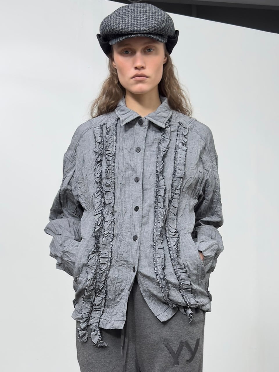 25AW】OPEN YY オープン ワイワイ / CRINKLED RUFFLE SHIRT / シャツ