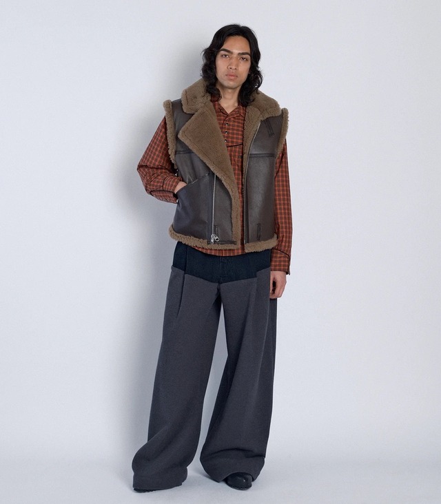 【TANAKA】SHEARLING VEST - BROWN