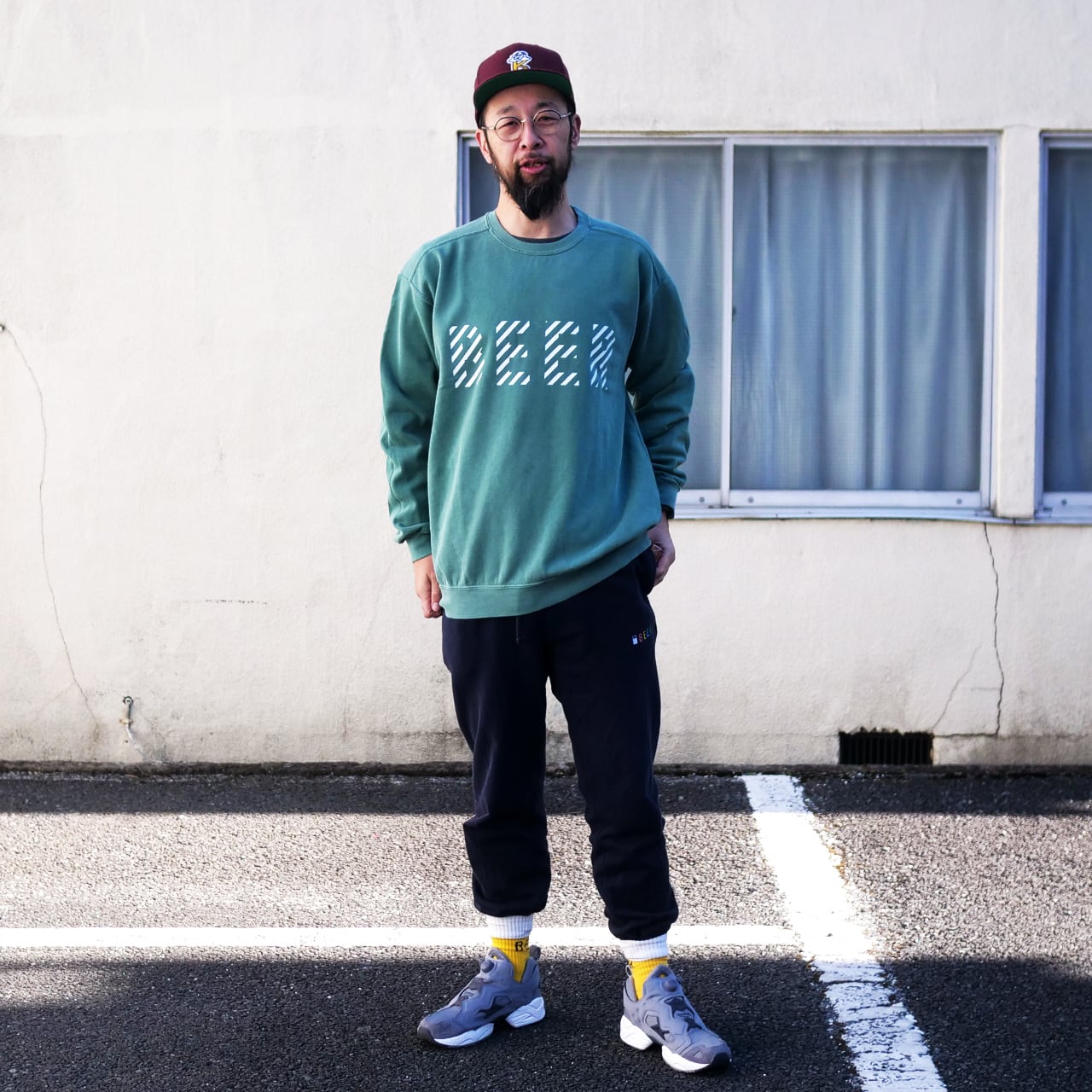 BEER ピグメントスウェット グリーン | BEER
