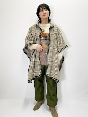Old Wool Poncho Made In Mexico