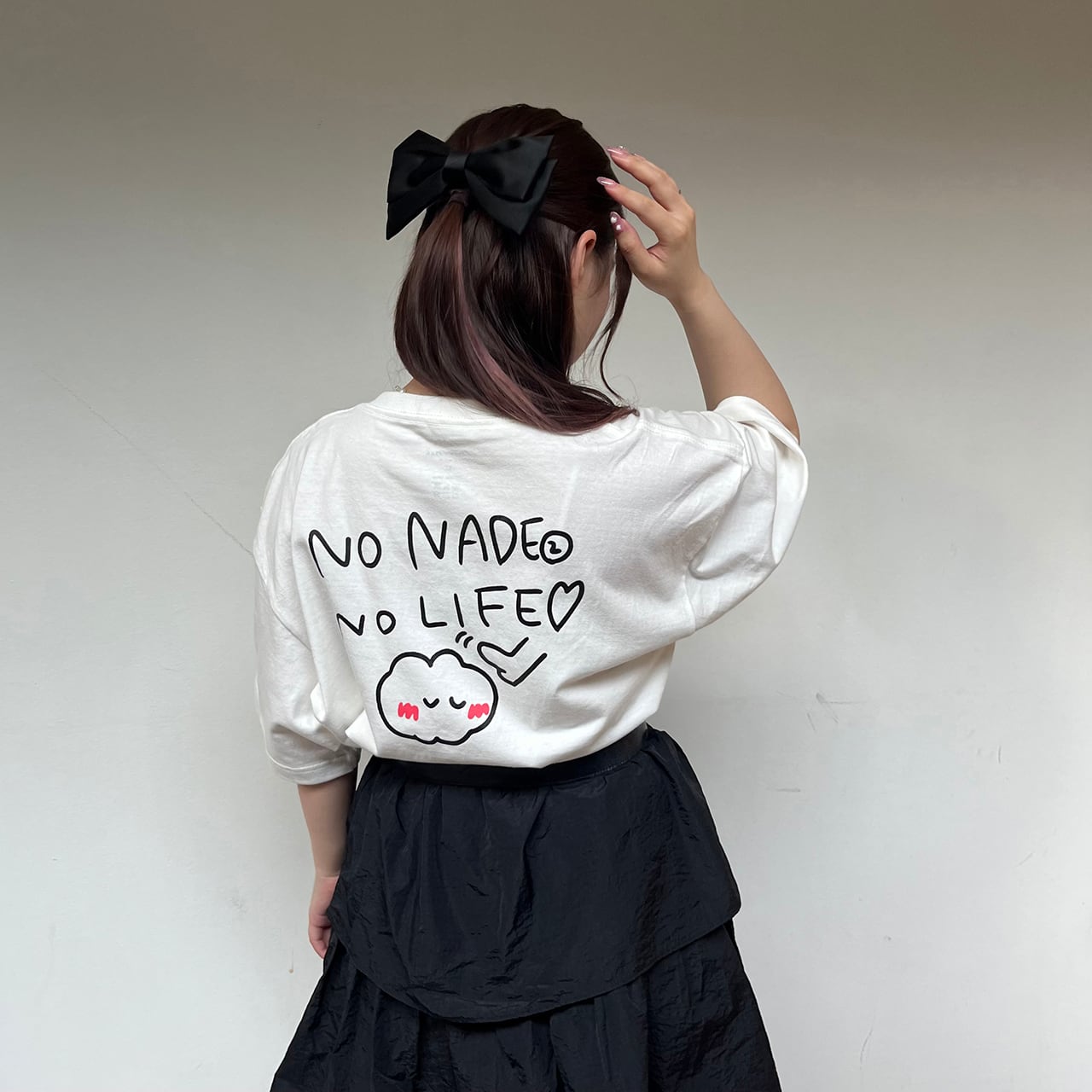 再販】No Nadenade No Life Tee/ホワイト(MK-488) | もくもくちゃん