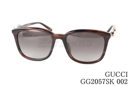 GUCCI サングラス GG2057SK 002 スクエア ホースビット テキストロゴ メンズ レディース アジアンフィット グッチ ITALY 日本製 鯖江 正規品