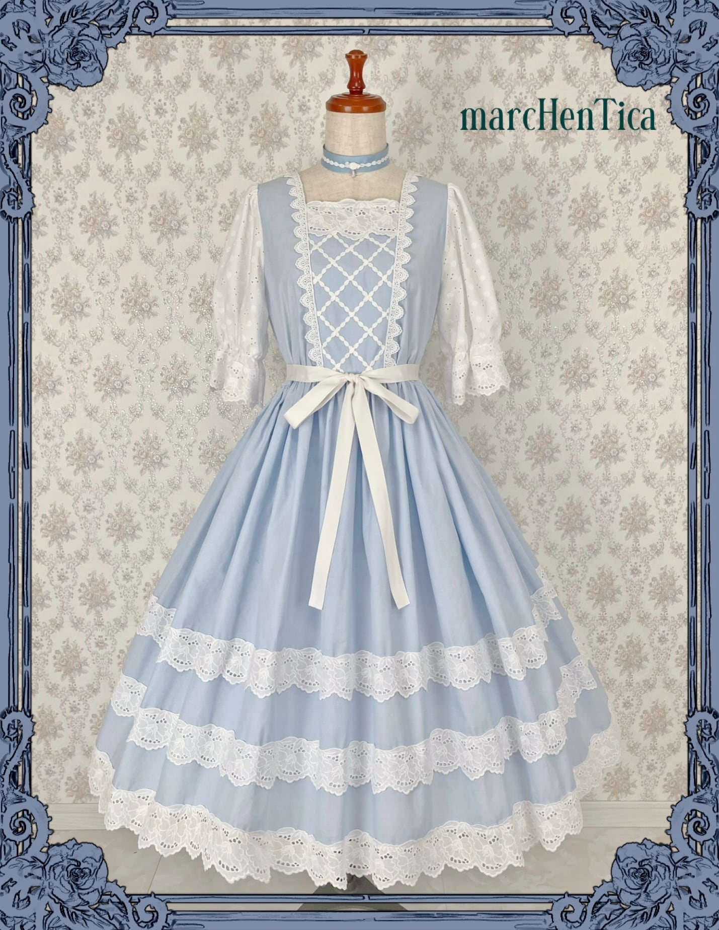 【ご予約券】町娘風お忍びワンピース(サックス・ピンク)