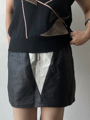 【ladies】〜80's vintage leather mini skirt