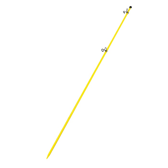 樹脂製 ロープスティック 黄色 Φ14×1500 10本セット AR-1314 二段掛け可能(ダブル)オレンジ FRP製 ロープピン (ロープ杭・支柱)ネットプロテクターやネットフェンス トラロープ等に FRPの鉄ピン,ブタピン,ロープ止め金具,イベント,保安管理,細いクイ,ロープロッド AR1314