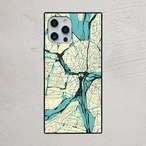 受注生産 iPhoneケース 水色水路の細密都市マップ｜マップアート UMAP050B