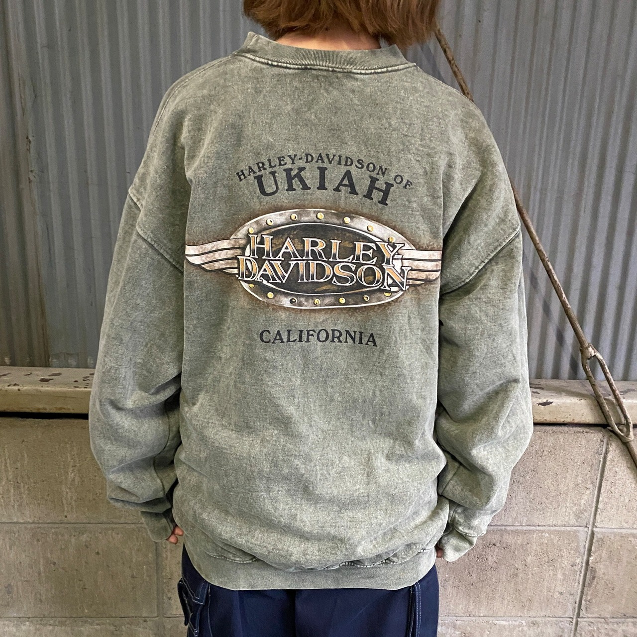 00年代 ハーレーダビッドソン 両面プリント スウェット メンズL 古着 