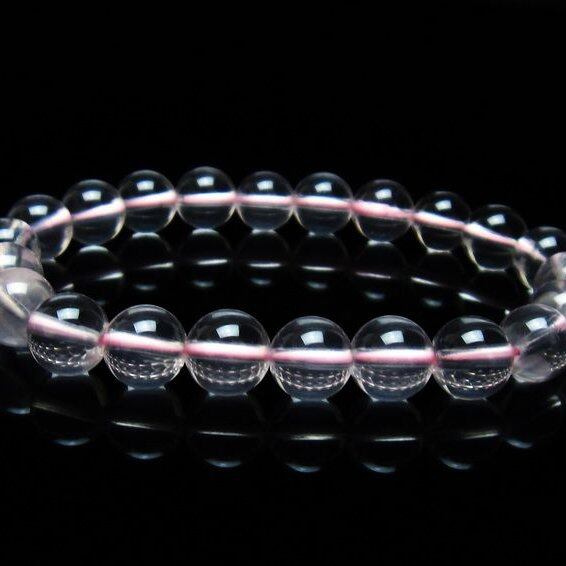 スターミルキークォーツ ブレスレット 9mm スター効果 ピンク 一点物 [M便 1/10] 111-37700