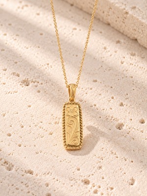 316L hawaiian plate & sun 2way necklace  #n28