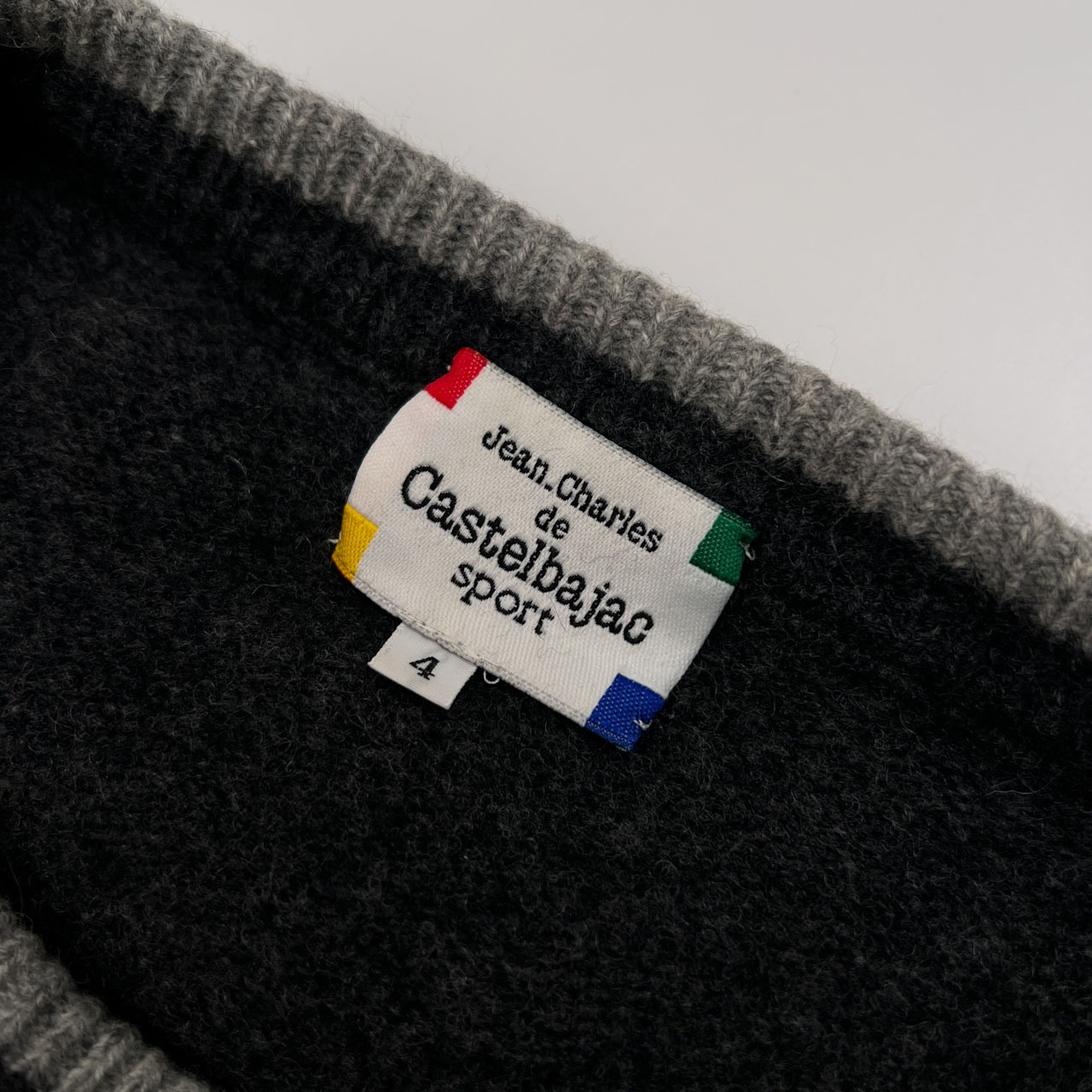 Castelbajac Sport カステルバジャック スキー柄 ウールニットセーター サイズ 4 /チャコール系/日本製