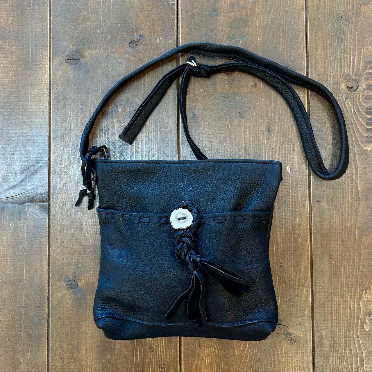 別注 ナスングワム×アーリーモーニング【Nasngwam×Early Morning】SQUARE FASTENER SACOCHE (Black) - 2