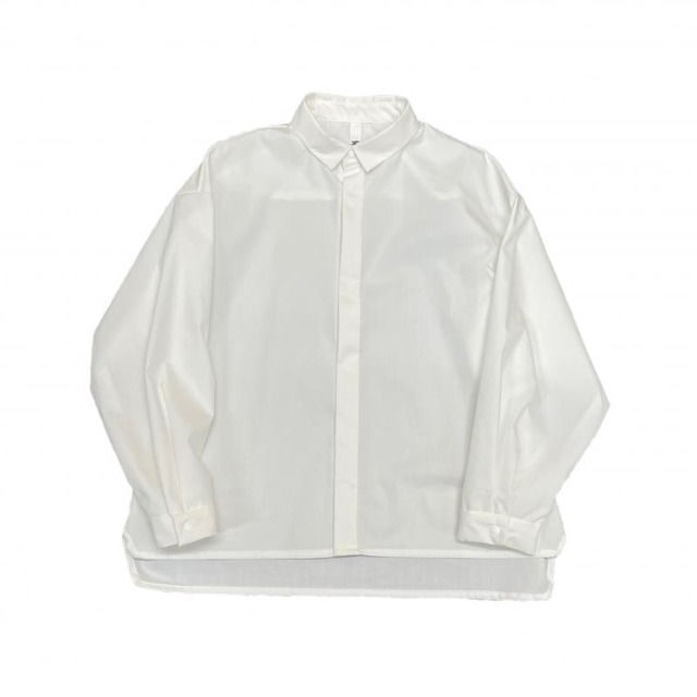 《MOUNTEN. 2024SS》stretch typewriter wide shirt / white / size1(155-165cm程度）