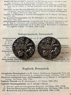 27mm フランスアンティークボタン メタル フラワーとリーフのレリーフ アクセサリーパーツ コレクション デコレーション材