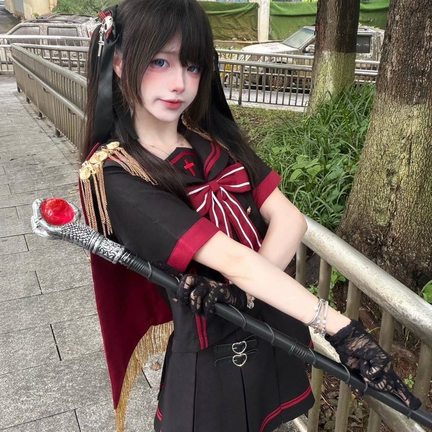 紅星の士官候補生 肩章リボンとケープ付き軍服ロリータセーラーセット