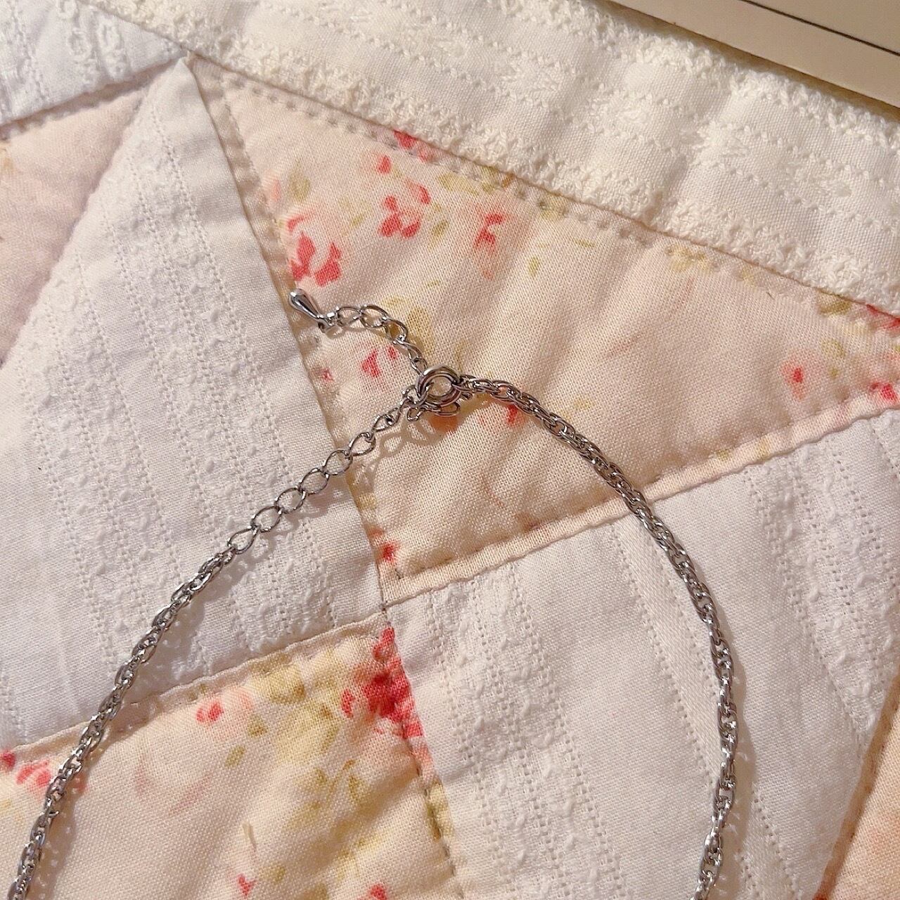 ribbon heart silver necklace