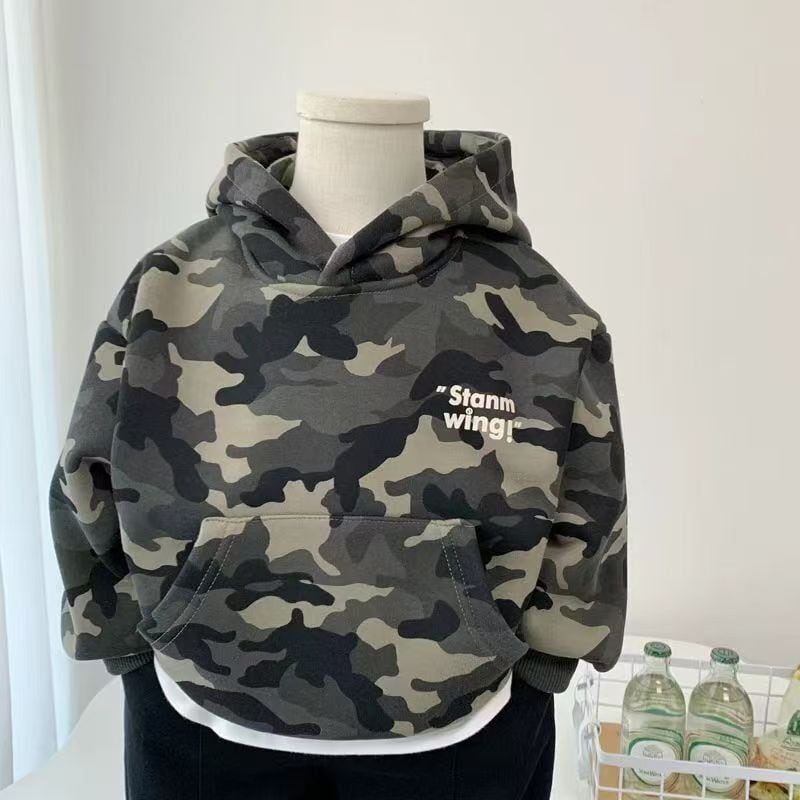 カモフラージュ裏起毛パーカー