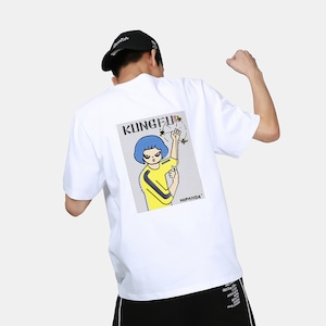 SALE 【HIPANDA ハイパンダ】メンズ カンフー プリント Tシャツ MEN'S KUNGFU PRINTED SHORT SLEEVED T-SHIRT / WHITE・BLACK