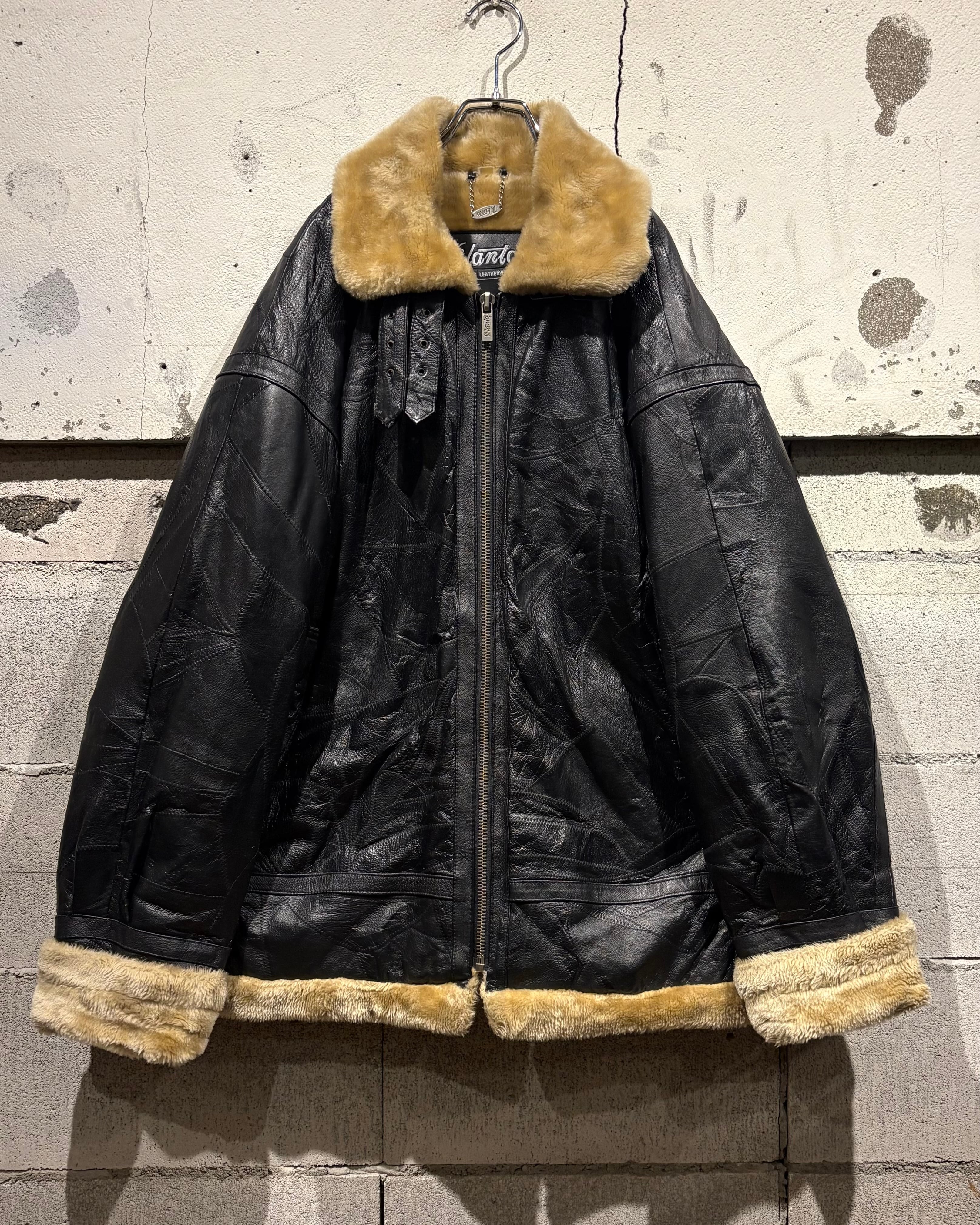 Caka otto】 “ツギハギ” Vintage Loose B-3 Type Mouton Jacket | Caka