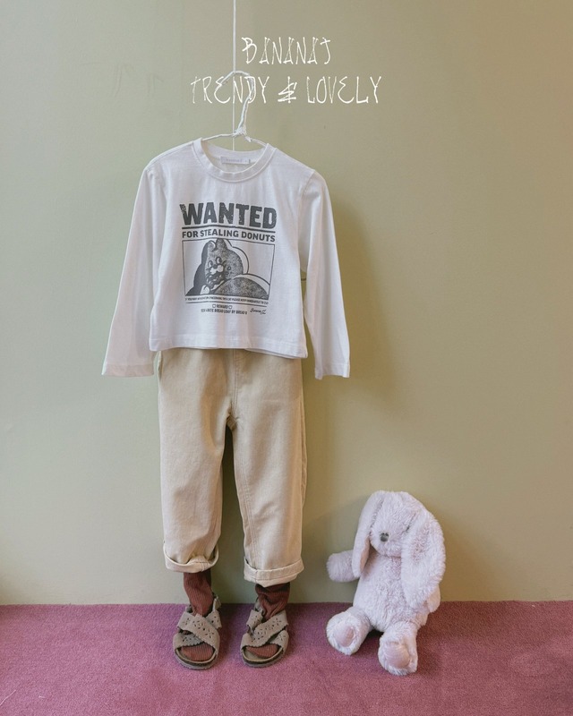 [即納M/L/XL]≪BANANAJ≫Wanted Slim T ivory 19