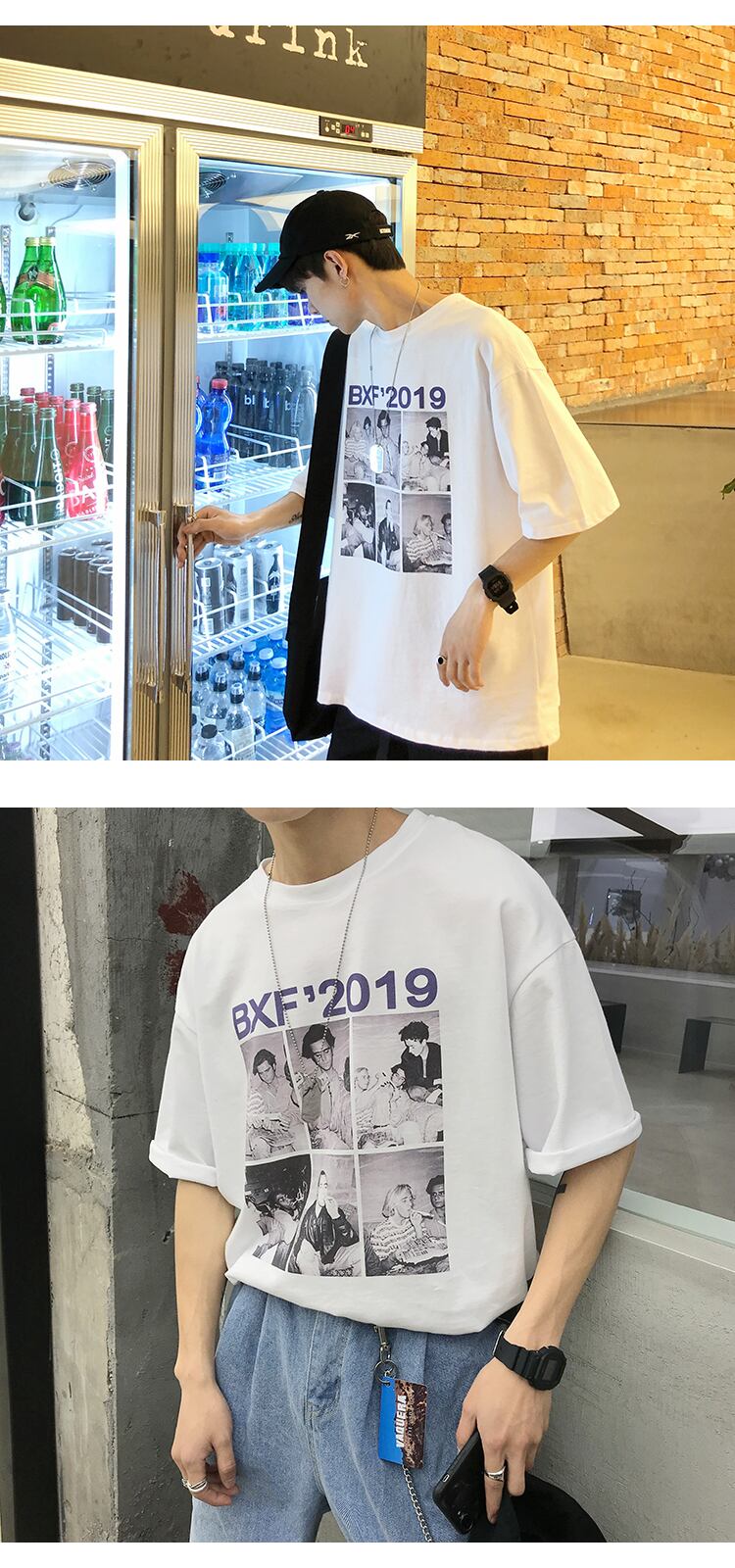 全2色 Tシャツ カットソー プリント カジュアル シンプル