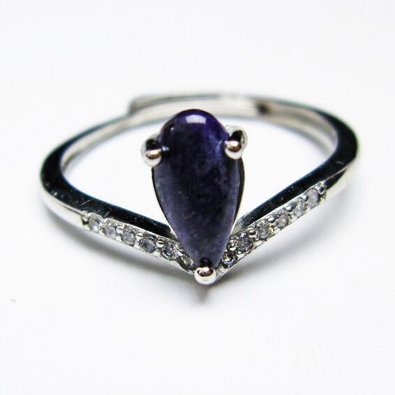 スギライト 指輪 リング フリーサイズ 15号 調整可能 一点物 [M便 1/20] 115-5296