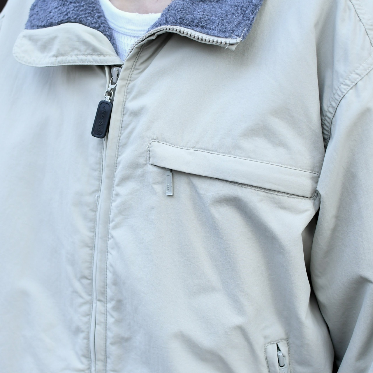 Eddie Bauer fleece lining nylon jacket ivory