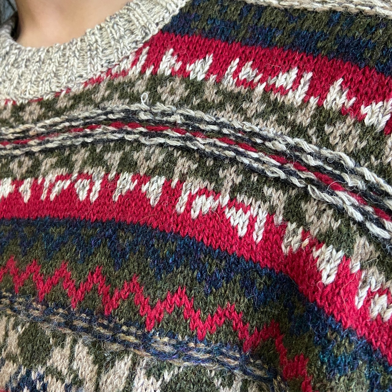 90年代 TOMMY HILFIGER トミーヒルフィガー フェアアイル柄 ウール 