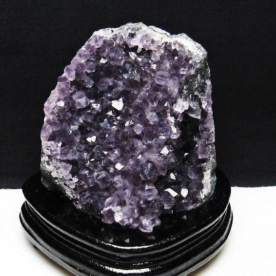 1.9Kg アメジスト クラスター ウルグアイ産 アメジスト 原石 置物 amethyst アメシスト 台座付属 花型 182-6226