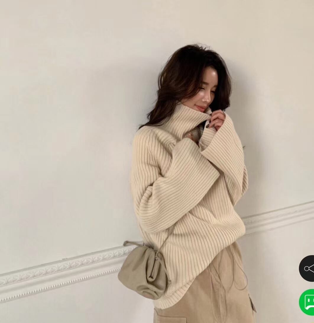 太リブ タートルネックニット　AJ1079-2326