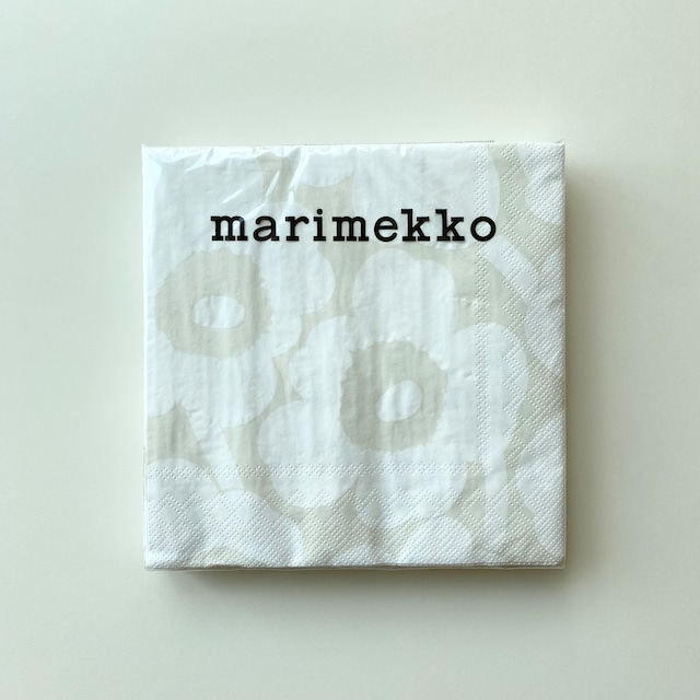 2023秋冬【marimekko】ランチサイズ ペーパーナプキン UNIKKO ホワイトxグレー 20枚入り