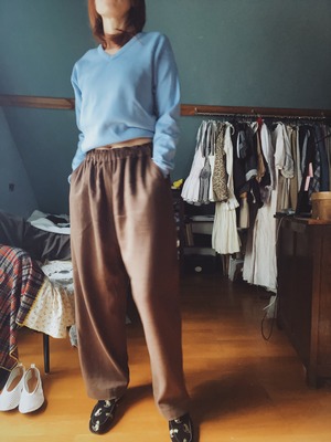HEM BELT PANTS / BEIGE・BROWN