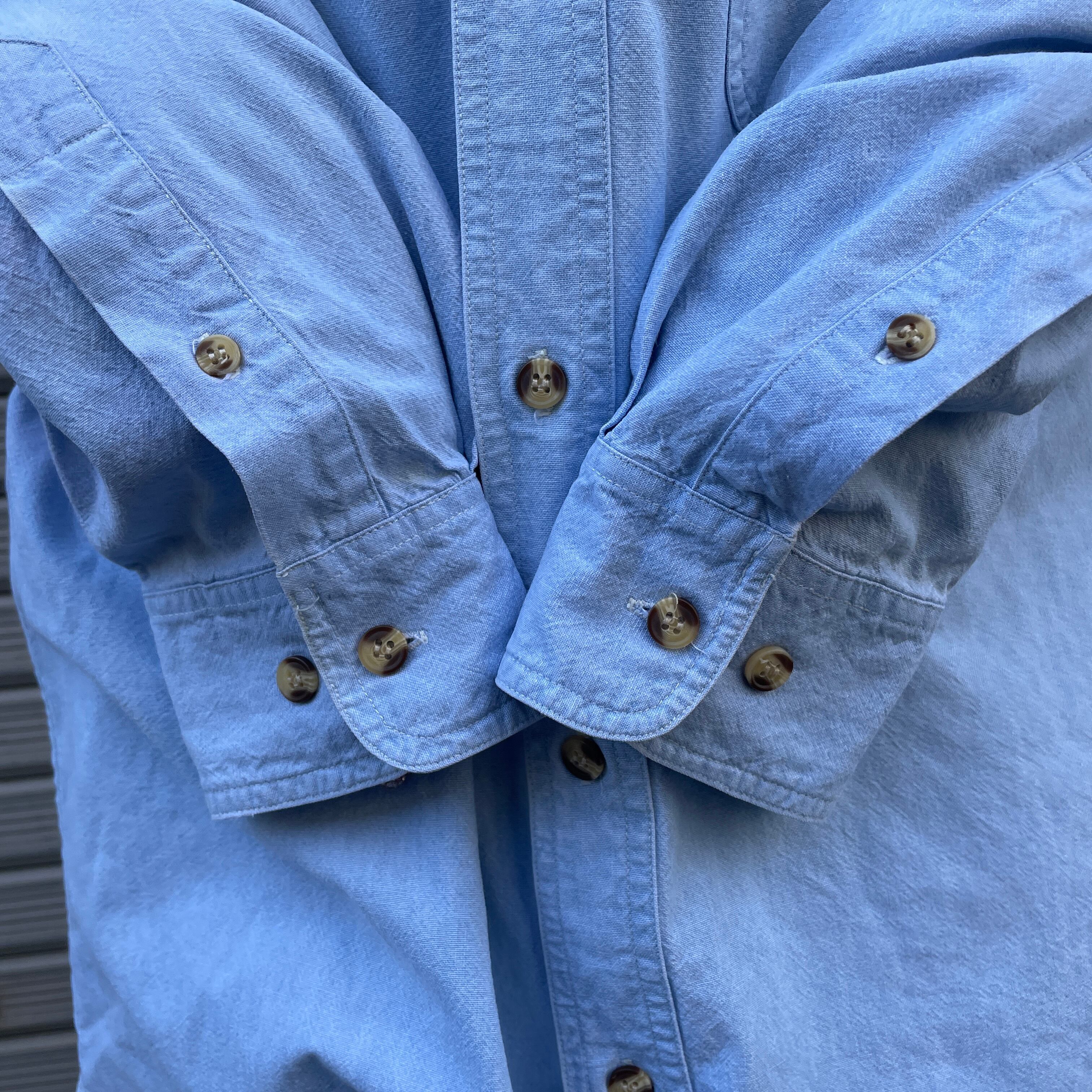 90年代 ルーニーテューンズ キャラクター刺繍 デニムシャツ メンズL