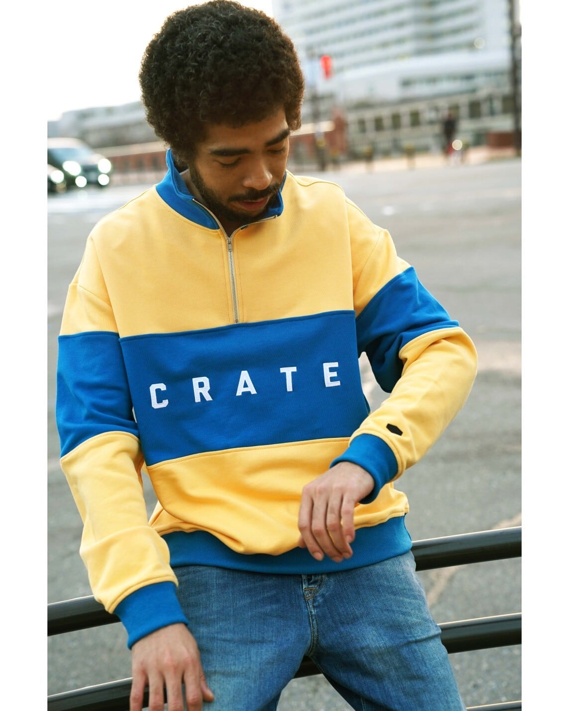 Wordline French Terry Quarter Zip YELLOW | CRATE ATHLETICS