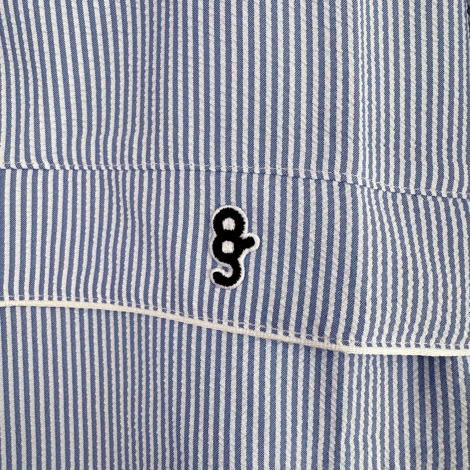 WOMEN'S】8G SUCKER STRIPE JACKET -BLUE- | 8G SHOOT WEBSTORE