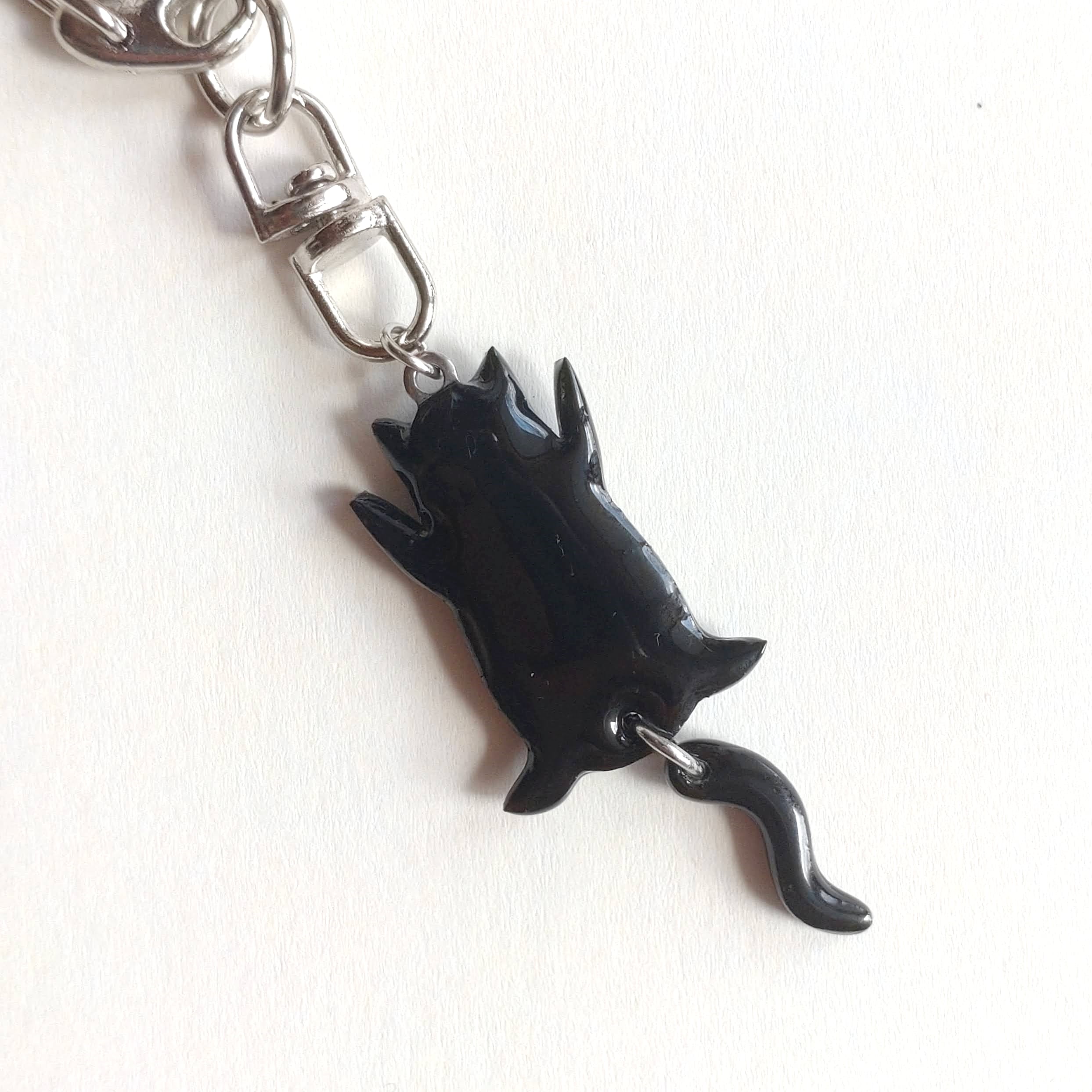 しがみつき しっぽユラユラ猫 「キジトラ」 キーホルダー/ストラップ