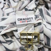 社交ダンス 衣装 トップス ブラウス ホワイト系 チャコット Chacott 日本製 白 黒 紫 柄 伸縮 ストレッチ 練習 レッスン かわいい パーティー ダンス衣装 イベント ステージ 柔らかい生地 ブラック系 パープル系