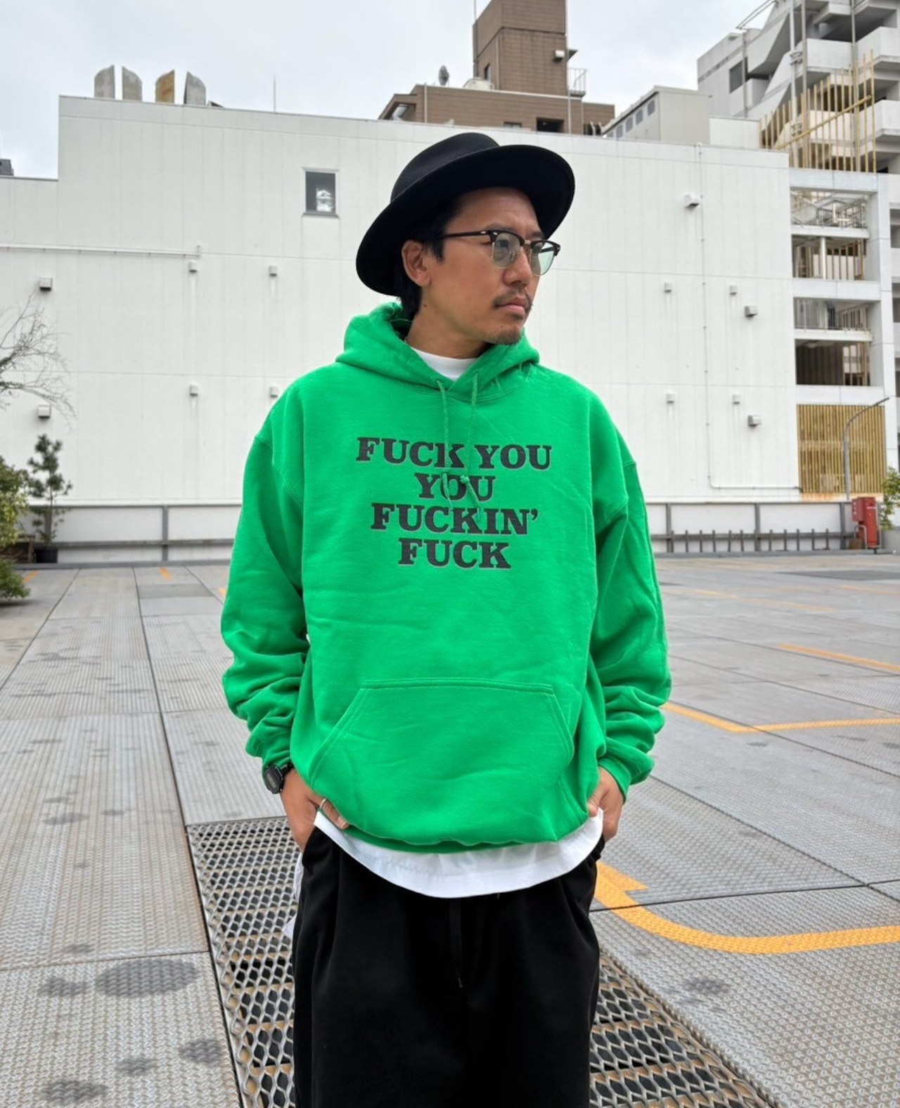RIVERSIDE BASE 「FUCKIN' FUCK」PULLOVER HOODIE IRISH GREEN