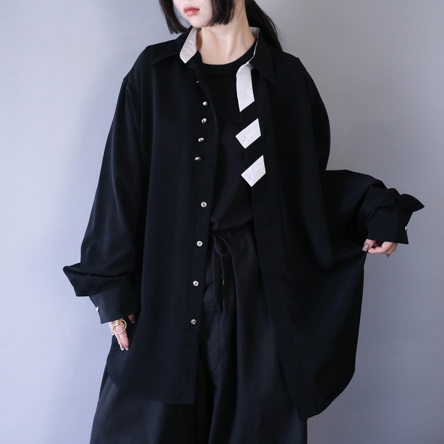 switching and gizagiza fry-front design loose silhouette mode shirt