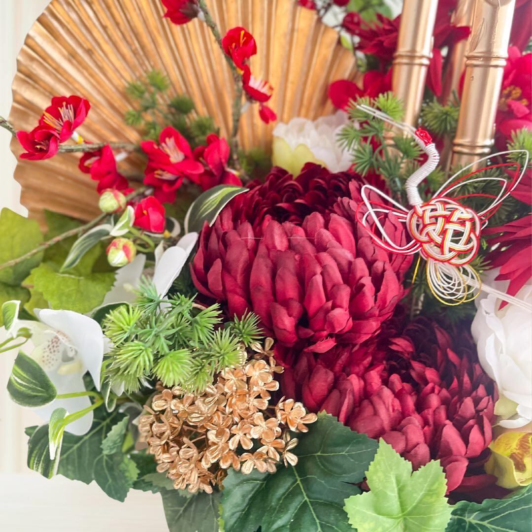 特大門松 深紅の雅 正月アレンジメント Lサイズ 店舗用門松 商業用門松