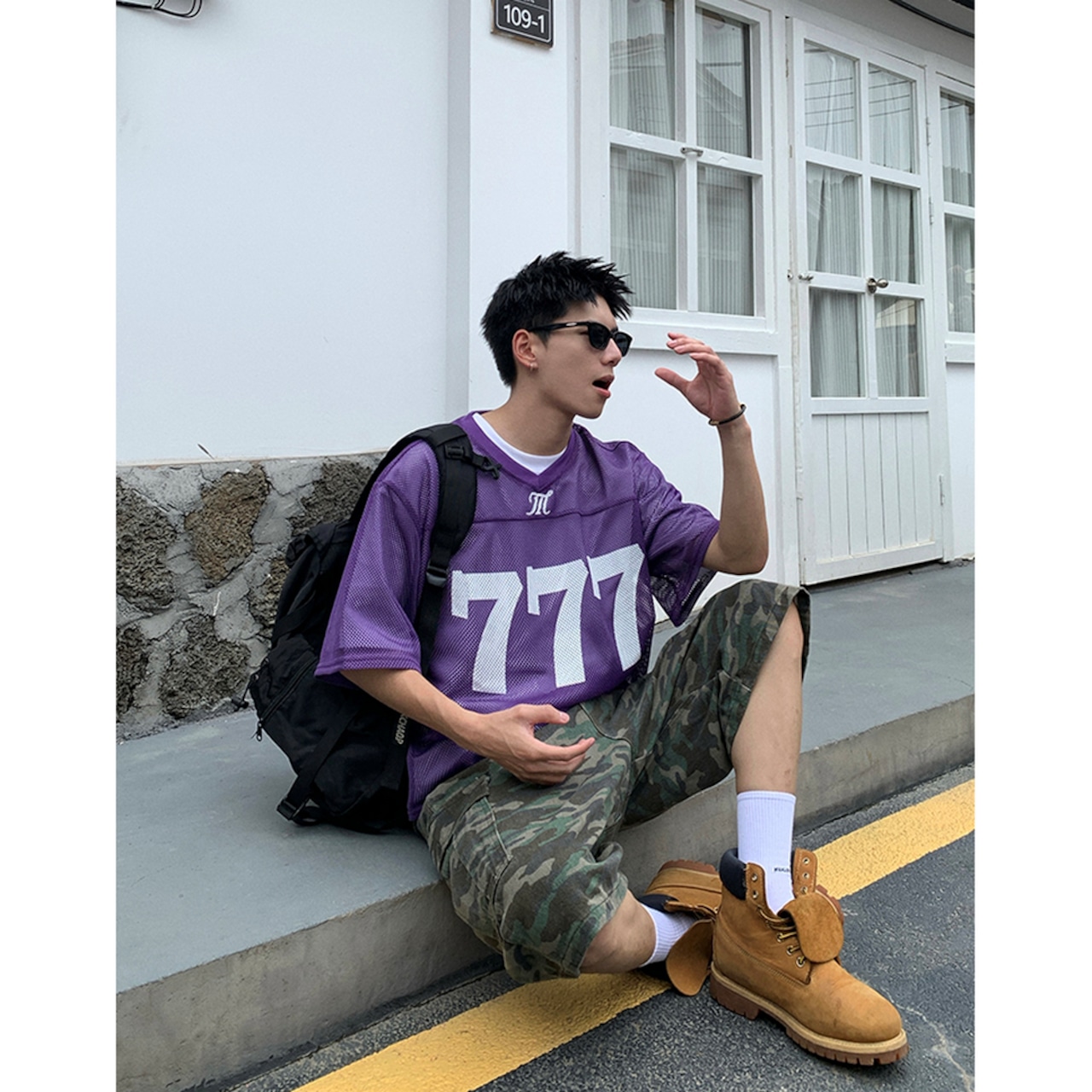 VINTAGE ストリート 777Vネック スポーツTシャツ T1757