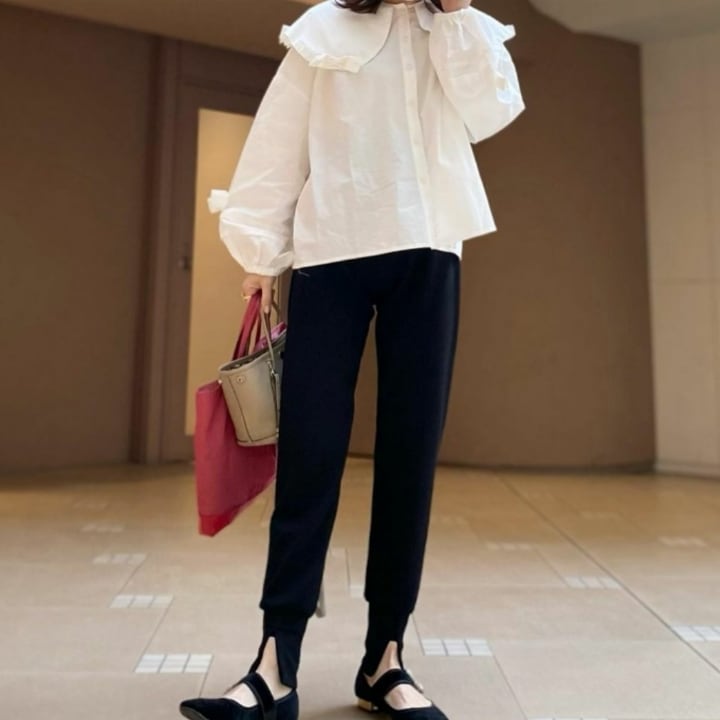 ribbon sailor collar shirt《2color》