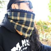 ROBIN NECK WARMER /タータンチェック(YELLOW)&ブラックファー