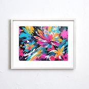 graffiti flower｜グラフィティ×ボタニカルアートポスター｜ストリート感と彩りが映える花のデザインで部屋を華やかにするインテリア作品A2ポスター