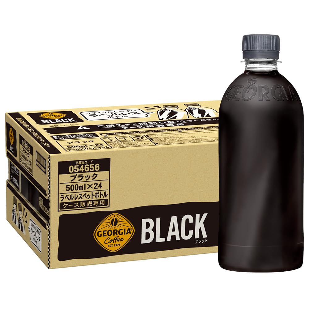 【努力特価】コカ・コーラ ジョージア ブラック ラベルレス 500mlPET ×24本
