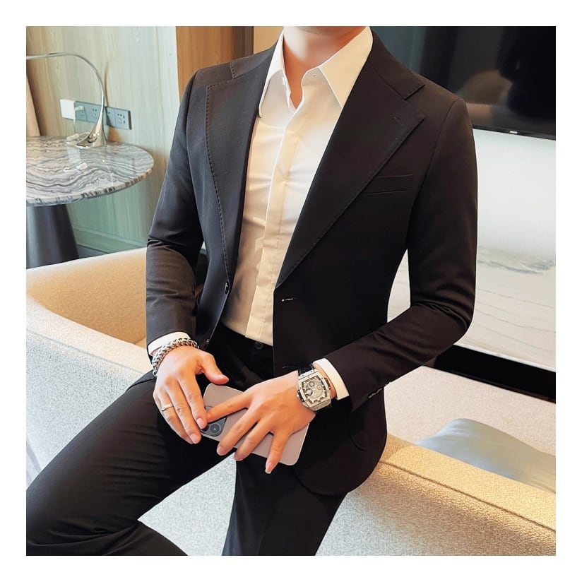 ノッチドラペル シングルブレストスーツ 4color SU0244 | R-Base