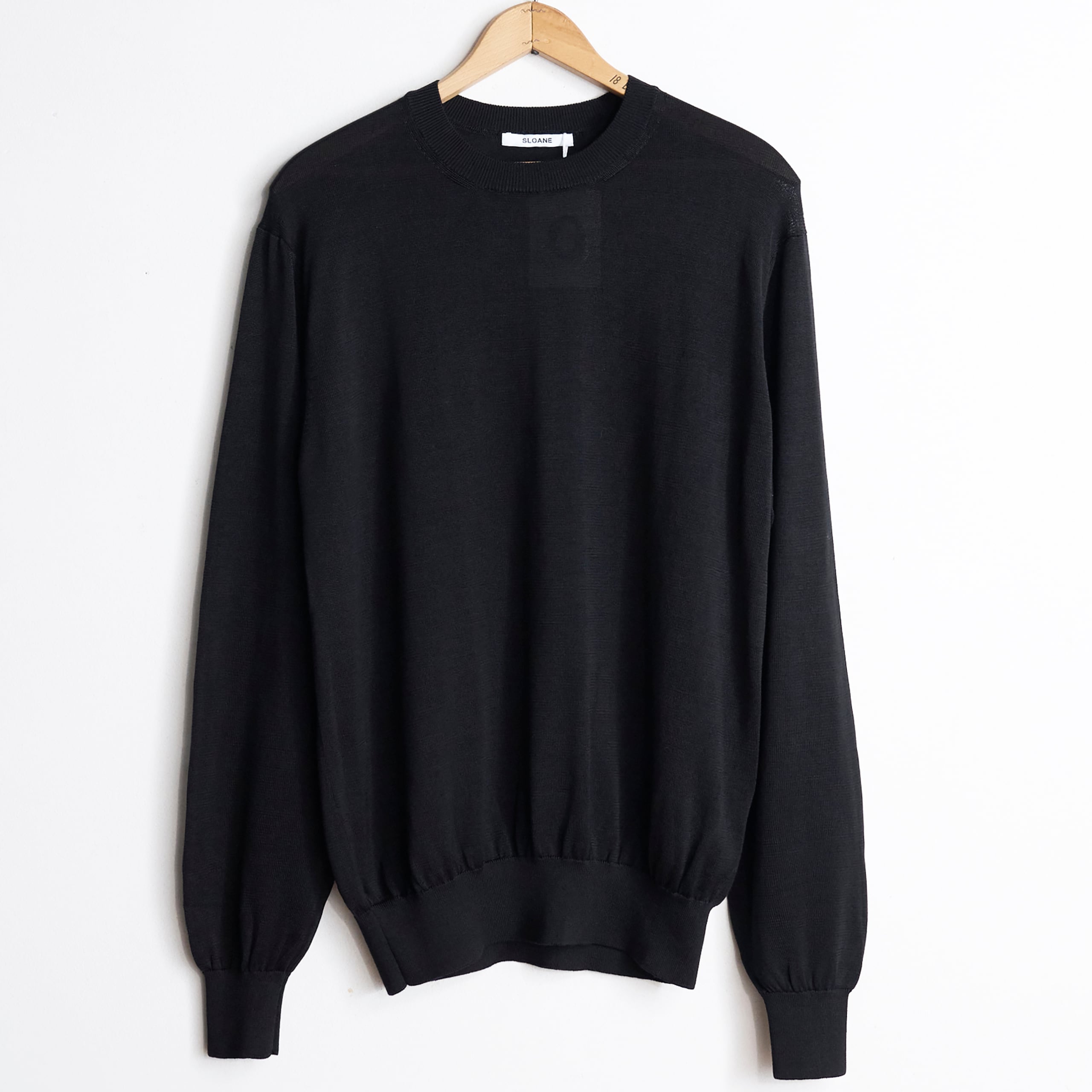 SLOANE スローン 12G天竺 シルク クルーネック ブラック サイズ5 SL10S-1095