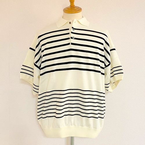 Marine Taste Border S/S Polo　Off White × Black